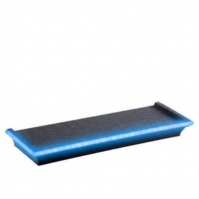 Black Floating Wall Shelf With Blue Led Light - image 1