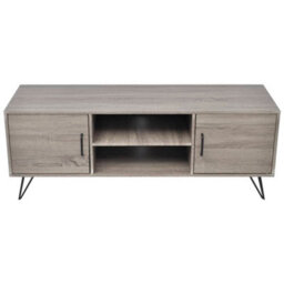 Walplus Tv Stand Cabinet 120X40X45 Cm Grey Tv Unit With Two Shelves And Cupboards - thumbnail 3