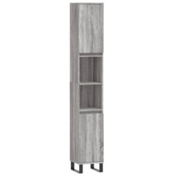 Berkfield 3 Piece Bathroom Furniture Set Grey Sonoma Engineered Wood - thumbnail 5