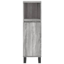 Berkfield 3 Piece Bathroom Furniture Set Grey Sonoma Engineered Wood - thumbnail 8
