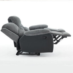 Manual Reclining Sofa, Jumbo Cord Fabric Recliner 3 Seater Armchair - 3 Seater - thumbnail 3