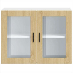 Berkfield Kitchen Wall Cabinet With Glass Door Porto Sonoma Oak - thumbnail 7