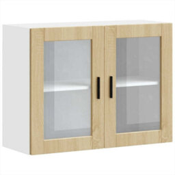 Berkfield Kitchen Wall Cabinet With Glass Door Porto Sonoma Oak - thumbnail 2