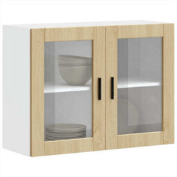 Berkfield Kitchen Wall Cabinet With Glass Door Porto Sonoma Oak