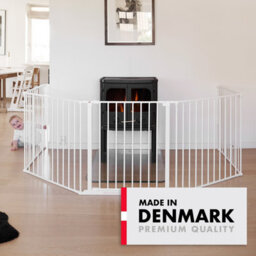Babydan Olaf Xxx Wide Wall Mounted Safety Gate 90 - 350Cm Multi-Use Room Divider, Fire Guard & Play Pen White - thumbnail 4