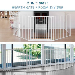 Babydan Olaf Xxx Wide Wall Mounted Safety Gate 90 - 350Cm Multi-Use Room Divider, Fire Guard & Play Pen White - thumbnail 3