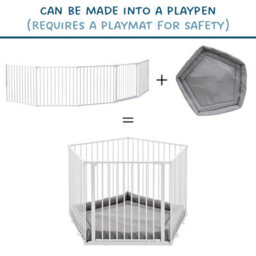 Babydan Olaf Xxx Wide Wall Mounted Safety Gate 90 - 350Cm Multi-Use Room Divider, Fire Guard & Play Pen White - thumbnail 5