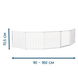 Babydan Olaf Xxx Wide Wall Mounted Safety Gate 90 - 350Cm Multi-Use Room Divider, Fire Guard & Play Pen White - thumbnail 2