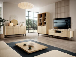Arte Elegant Japandi Sideboard Cabinet H840mm W1040mm D390mm In Oak Linea - Scandinavian-Inspired Storage Solution - thumbnail 3