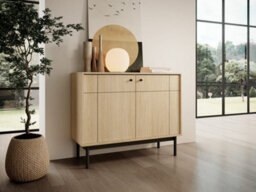 Arte Elegant Japandi Sideboard Cabinet H840mm W1040mm D390mm In Oak Linea - Scandinavian-Inspired Storage Solution - thumbnail 2