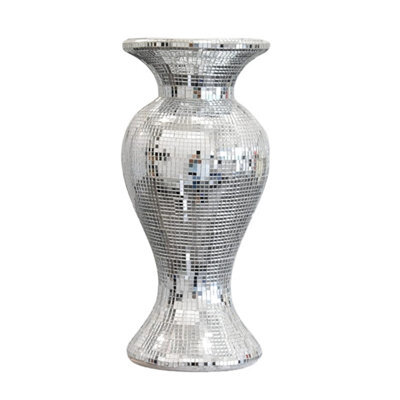 DEENZ Silver Ceramic Mirrored Pot Vase