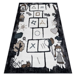 RugsX Carpet Fun Hop For Children, Hopscotch, Animals Black 120X170 Cm - thumbnail 1