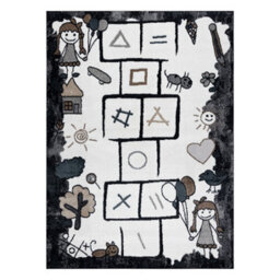 RugsX Carpet Fun Hop For Children, Hopscotch, Animals Black 120X170 Cm - thumbnail 2