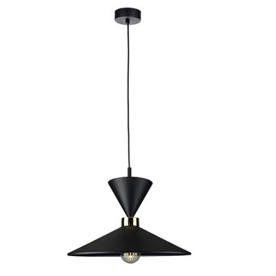Luminosa Lighting Luminosa Amaris Dome Pendant Ceiling Light Black 1X E27 - image 1