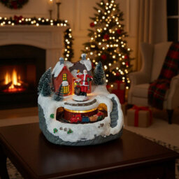 Urbn-Living Urbnliving Animated Christmas Village Scene With Moving Train Santa & Led Lights - thumbnail 3
