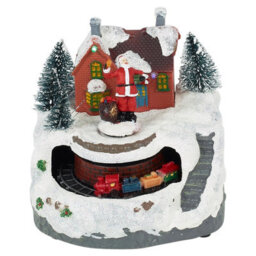 Urbn-Living Urbnliving Animated Christmas Village Scene With Moving Train Santa & Led Lights - thumbnail 6