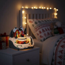Urbn-Living Urbnliving Animated Christmas Village Scene With Moving Train Santa & Led Lights - thumbnail 4