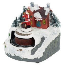 Urbn-Living Urbnliving Animated Christmas Village Scene With Moving Train Santa & Led Lights - thumbnail 8