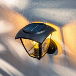 CGC Lighting Cgc Lara Black Solar Outdoor Wall Lantern Traditional Filament Led Warm White Light Ip44 - thumbnail 3