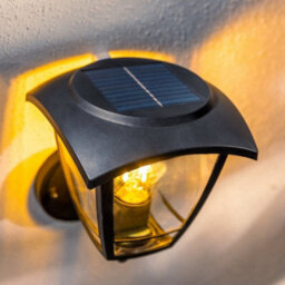 CGC Lighting Cgc Lara Black Solar Outdoor Wall Lantern Traditional Filament Led Warm White Light Ip44 - thumbnail 2