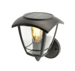 CGC Lighting Cgc Lara Black Solar Outdoor Wall Lantern Traditional Filament Led Warm White Light Ip44 - thumbnail 4