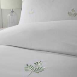 Serene Emily Embroidery Easy Care Embroidered Leaf Green Duvet Cover Set - thumbnail 2