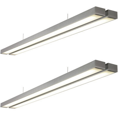 2 Pack Twin Commercial Led Suspension Light - 1494 X 156mm - 2 X 26W Cct Led - image 1