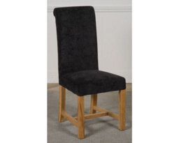 That's Furniture Oregon Round Oak Dining Table And 4 Chairs Dining Set With Washington Black Fabric Chairs - thumbnail 6
