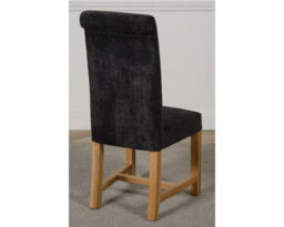 That's Furniture Oregon Round Oak Dining Table And 4 Chairs Dining Set With Washington Black Fabric Chairs - thumbnail 7