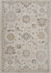 Maia Washable Low Pile Non Slip Lagoon Traditional Area Rug - Beige, 60 X 220 Cm (Runner) - thumbnail 2