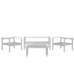 Beliani Garden Lounge Set With Table 4 Seater Salerno Metal Dark Grey - thumbnail 4