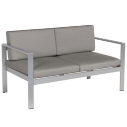 Beliani Garden Lounge Set With Table 4 Seater Salerno Metal Dark Grey - thumbnail 5