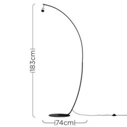 Extra Large Curved Floor Lamp Black Modern Base Living Room Light Lighting - thumbnail 2
