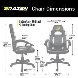 Brazen Valor Mid Back Pc Gaming Chair- Blue - thumbnail 6