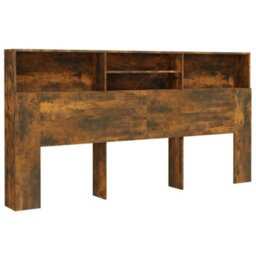 Walplus Headboard Cabinet Smoked Oak 200X19X103.5 Cm - thumbnail 2