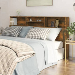 Walplus Headboard Cabinet Smoked Oak 200X19X103.5 Cm - thumbnail 1