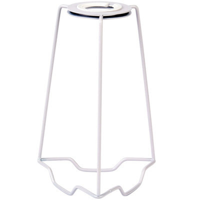 "7"" Lamp Shade Carrier Holder Fits 25mm Bulb Lamps White Steel Fixing Adapter Kit" - image 1