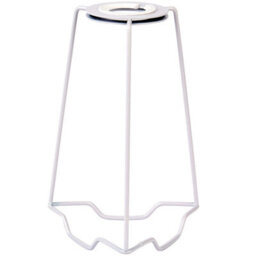 "7"" Lamp Shade Carrier Holder Fits 25mm Bulb Lamps White Steel Fixing Adapter Kit"