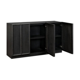 Wyld Haus Dali Black Wood 4 Panelled Door Sideboard - thumbnail 4