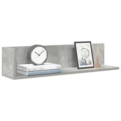 Berkfield Wall Shelves 2 Pcs Concrete Grey 75X16.5X16.5 Cm Engineered Wood - image 1