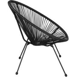 Tectake Garden Table And Chairs Santana - Retro Acapulco Design, Weather-Resistant, & Safety Glass Tabletop - Black - 1 - thumbnail 9