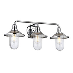 Luminosa Lighting Elstead Hinkley Rigby 3 Light Wall Light Polished Chrome Ip44 - thumbnail 1