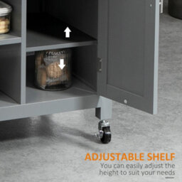 Homcom Compact Kitchen Trolley Utility Cart On Wheels With Open Shelf Grey - thumbnail 6