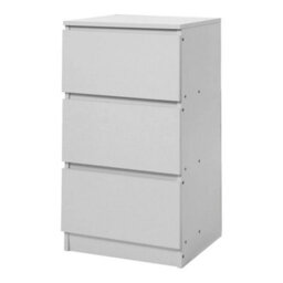 3 Drawers Wooden Nightstand White Bedside Table With Drawer Sofa End Table Bedroom Cabinet - thumbnail 5