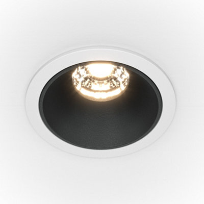 Luminosa Lighting Luminosa Maytoni Alfa Led Round Dimmable Recessed Downlight White, Black, 500Lm, 4000K - image 1