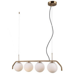 Luminosa Lighting Luminosa Modern Hanging Pendant Honey Brass 4 Light  With White Shade, G9 - thumbnail 2