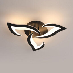 Pheashine Black Led Ceiling Light 36W 3060Lm 58Cm Acrylic 3-Head 3000K Warm White