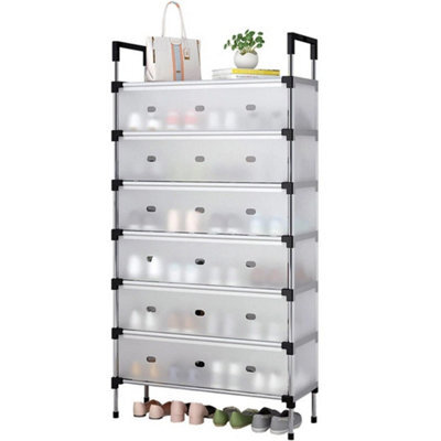 7 Tier Cabinet Storage Organiser Shoe Rack Stand Holder Dust-Proof Cover - image 1