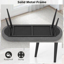 Gainoom 113Cm Grey Home Ottoman Bench Bedroom Upholstered End Of Bed Bench W/ Cushion - thumbnail 8