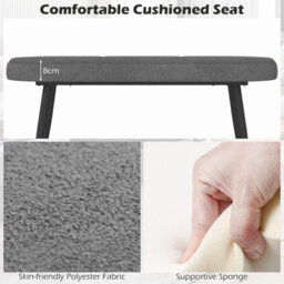 Gainoom 113Cm Grey Home Ottoman Bench Bedroom Upholstered End Of Bed Bench W/ Cushion - thumbnail 7